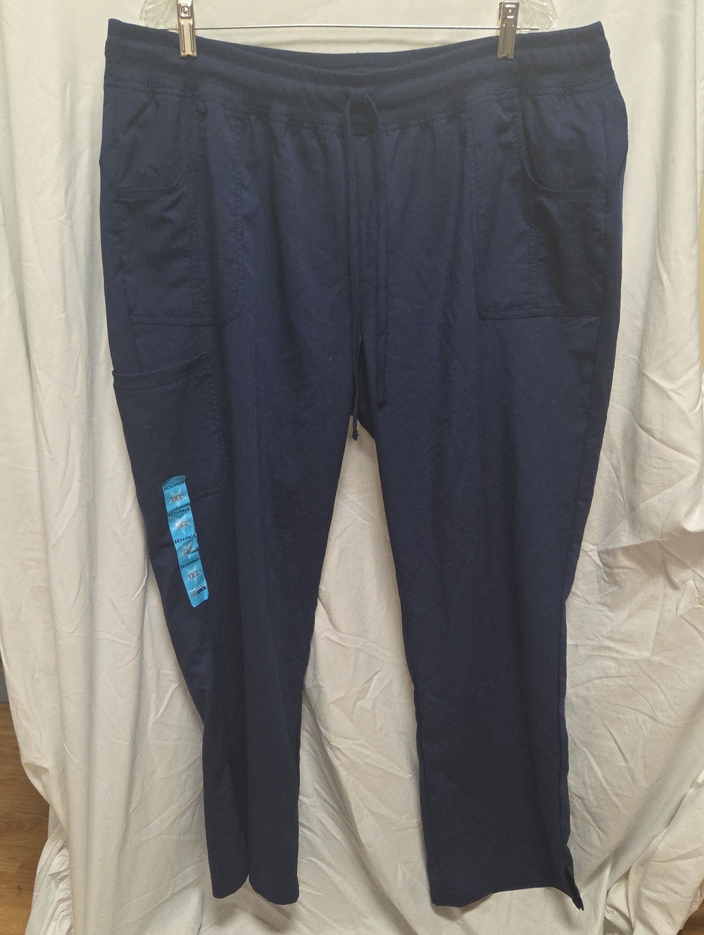 Scrubstar Women's Navy 2X Pants Elastic And Drawstring Waist Cargo Pockets